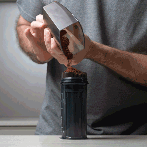 Delter Coffee Press disassembled, showcasing its easy-to-clean design