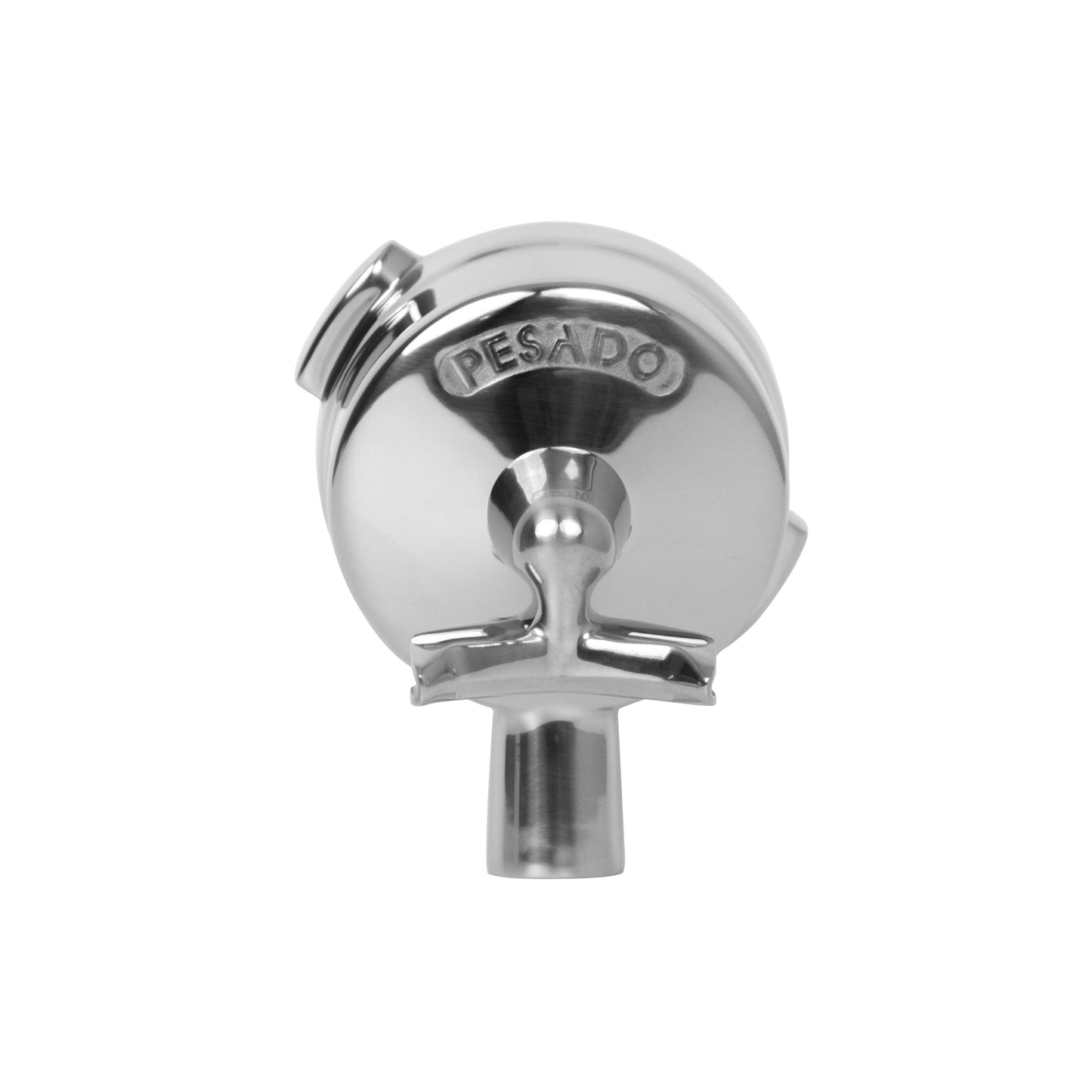 Pesado Spouted Portafilter Head designed for professional baristas with a focus on functionality and aesthetics