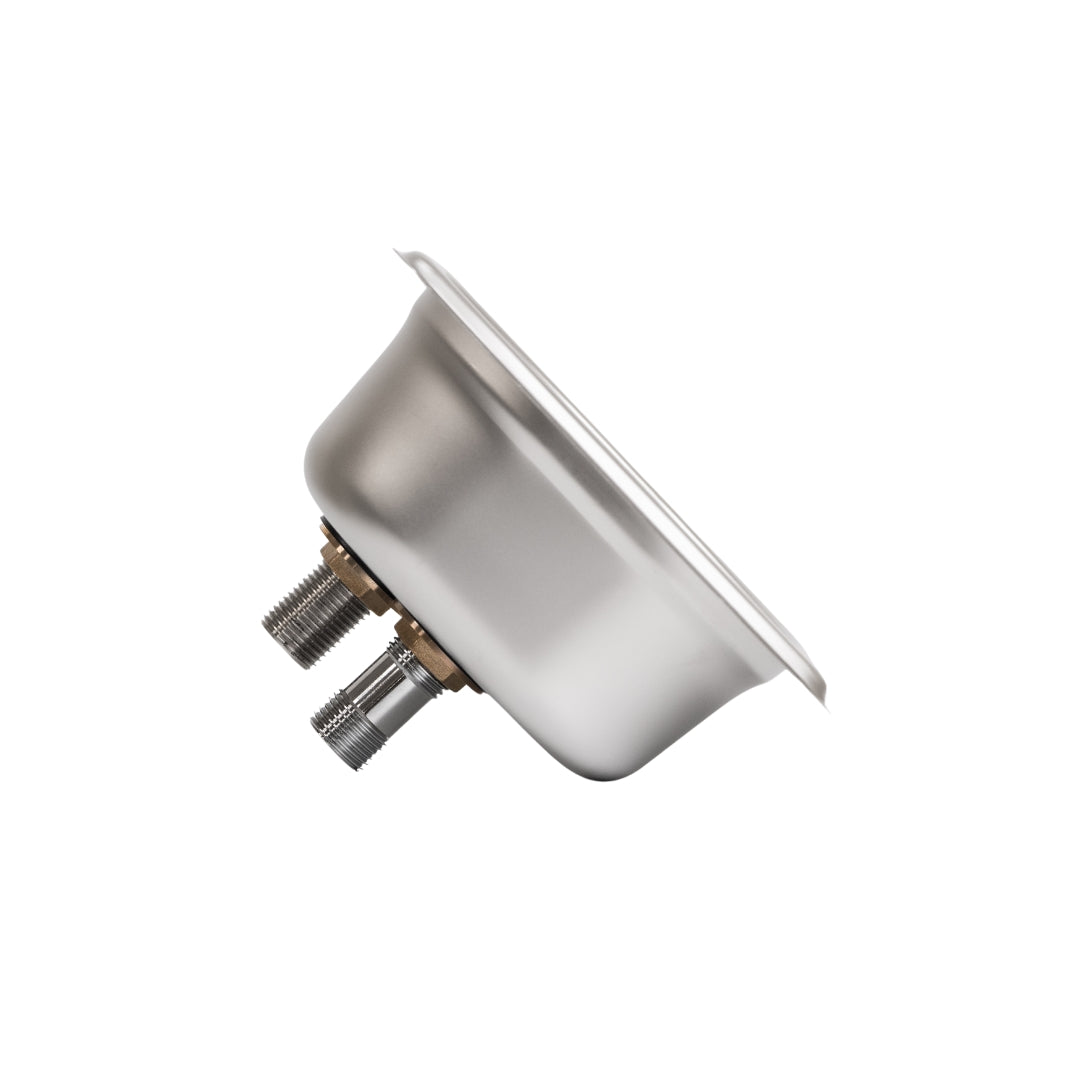 Stainless steel Artisan Barista Jug Rinser designed for cleaning coffee jugs