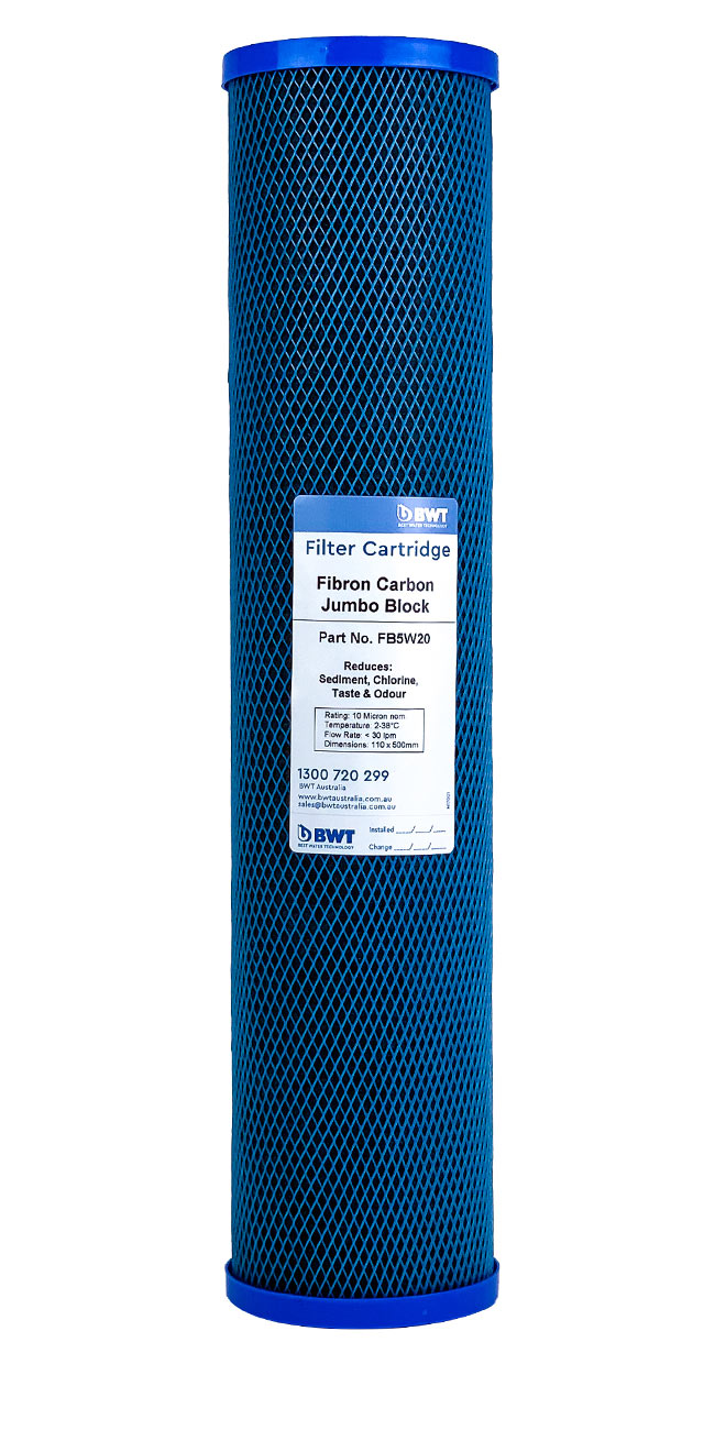 Side view of BWT PSJ Prefilter System showing the integrated pressure gauge and transparent filter bowl