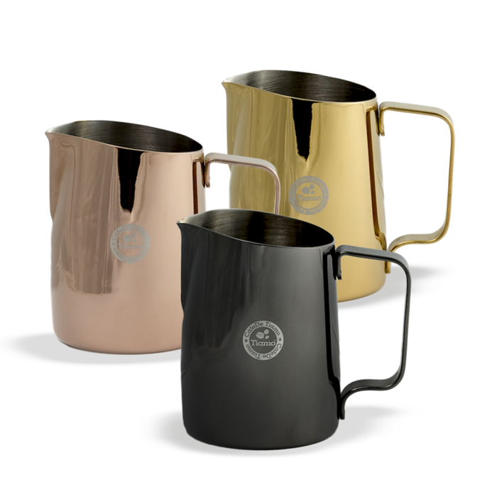 Metallic tapered milk jug with a capacity of 450ml