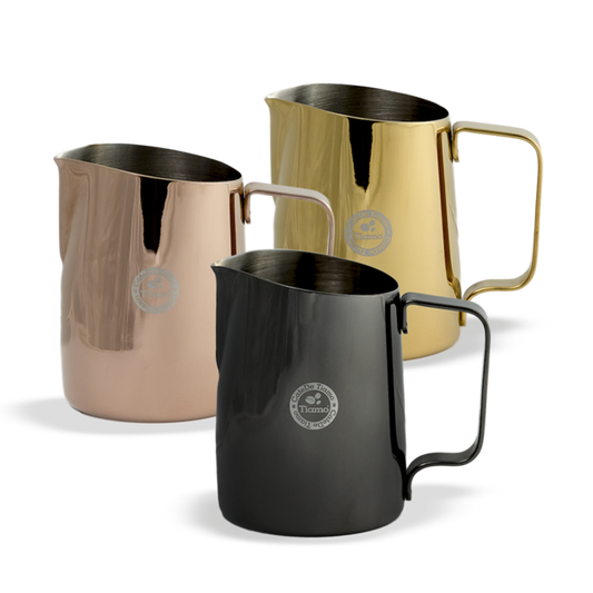 Metallic tapered milk jug with a capacity of 450ml
