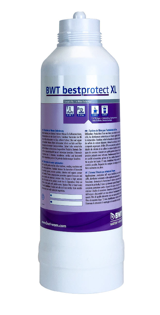 BWT Bestprotect Filter packaging with detailed instructions and warranty information