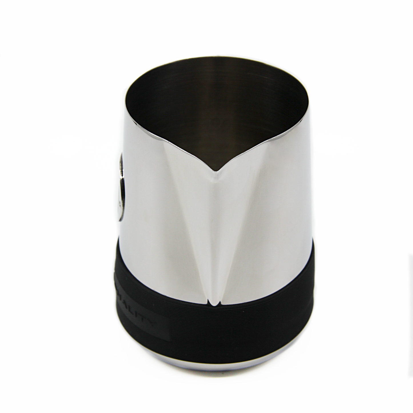 XNobu Milk Jug - Silver, a sleek and modern stainless steel milk jug perfect for frothing and pouring milk for your favorite coffee drinks