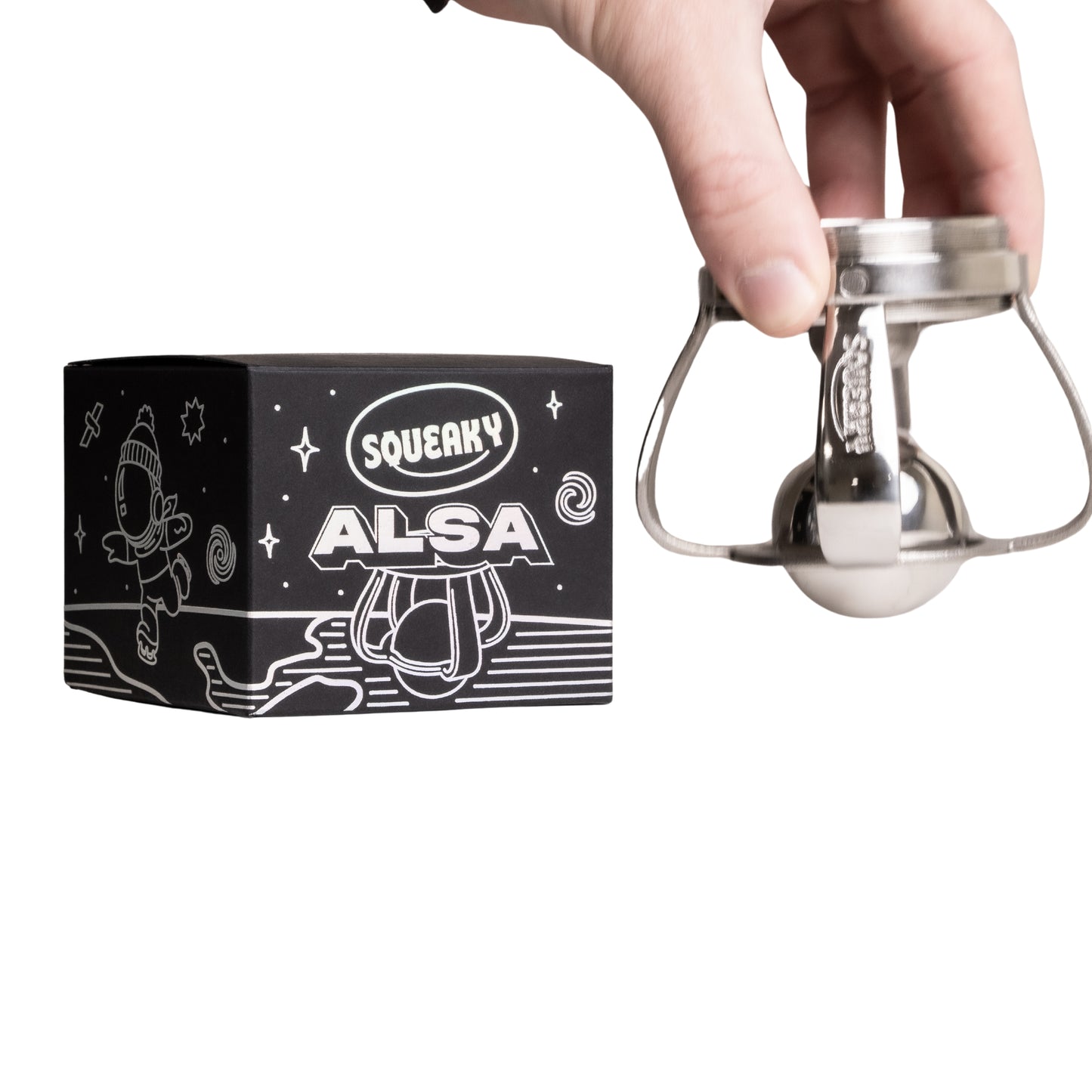 Squeaky ALSA Espresso Shot Cooler with black handle for Pesado Portafilter