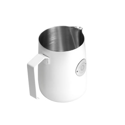 White plastic milk jug with a round spout, perfect for pouring and storing dairy products