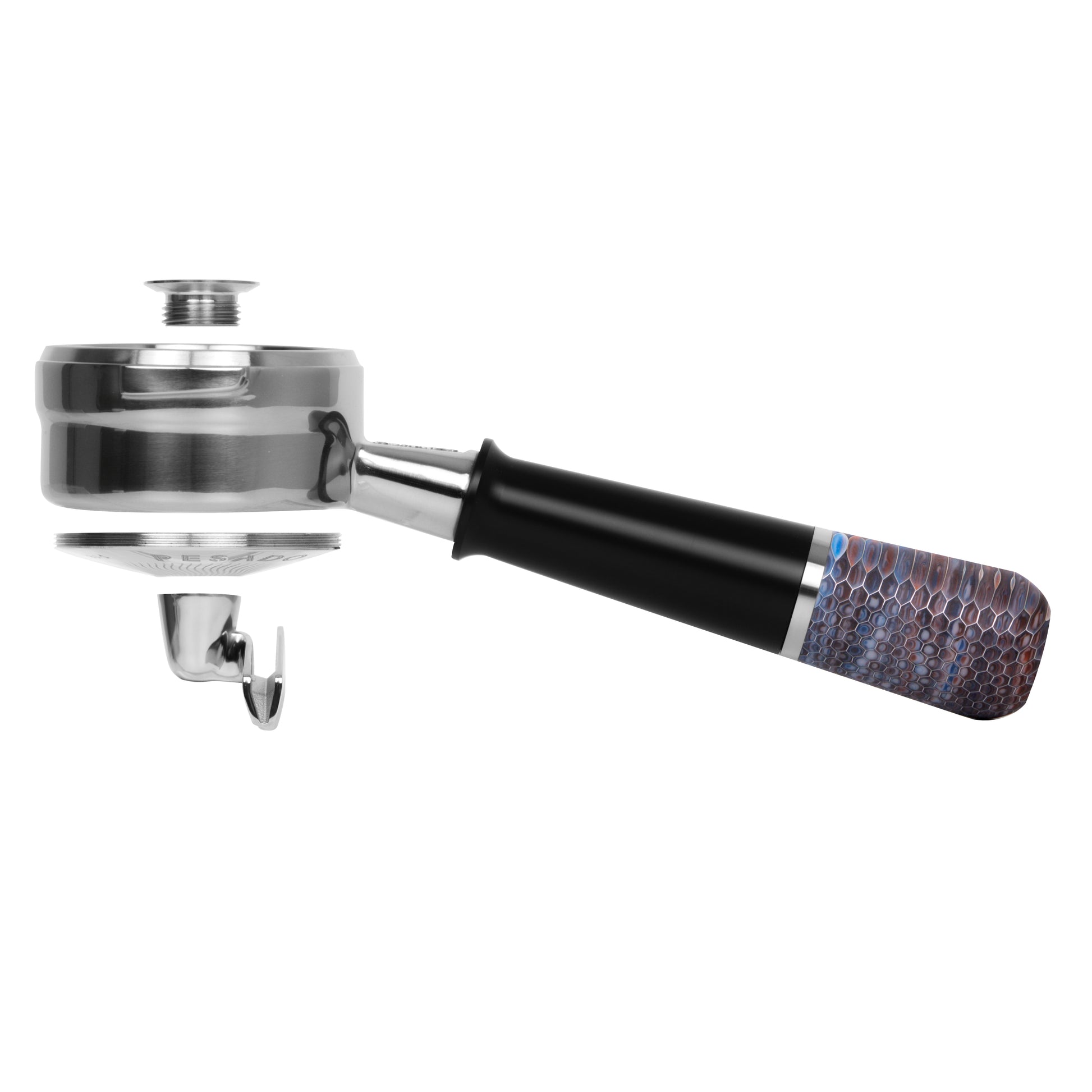 Stainless steel Pesado Hybrid LM/E61 & NS Portafilter with ergonomic handle