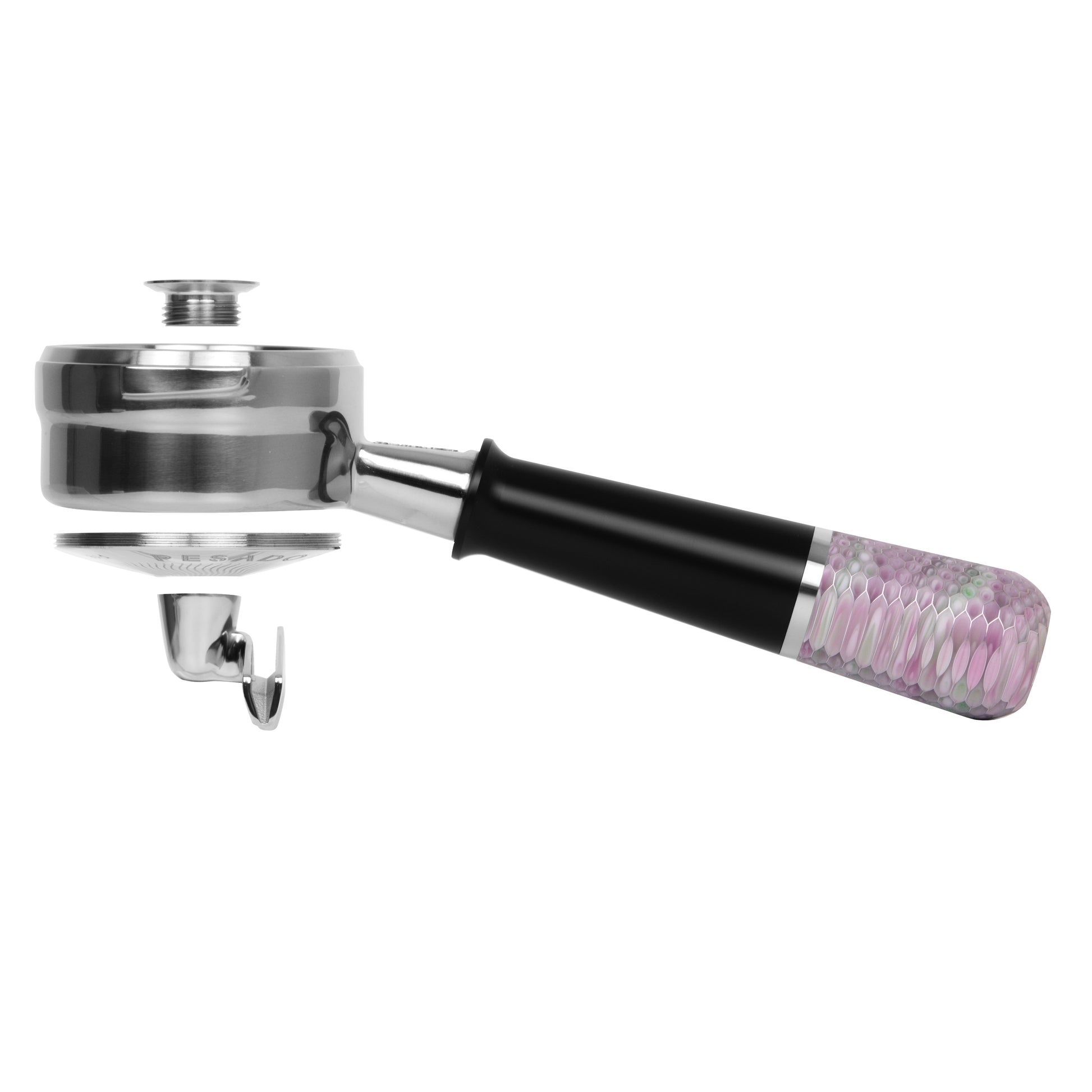 Stainless steel Pesado Hybrid Breville 54/58 portafilter for espresso machines