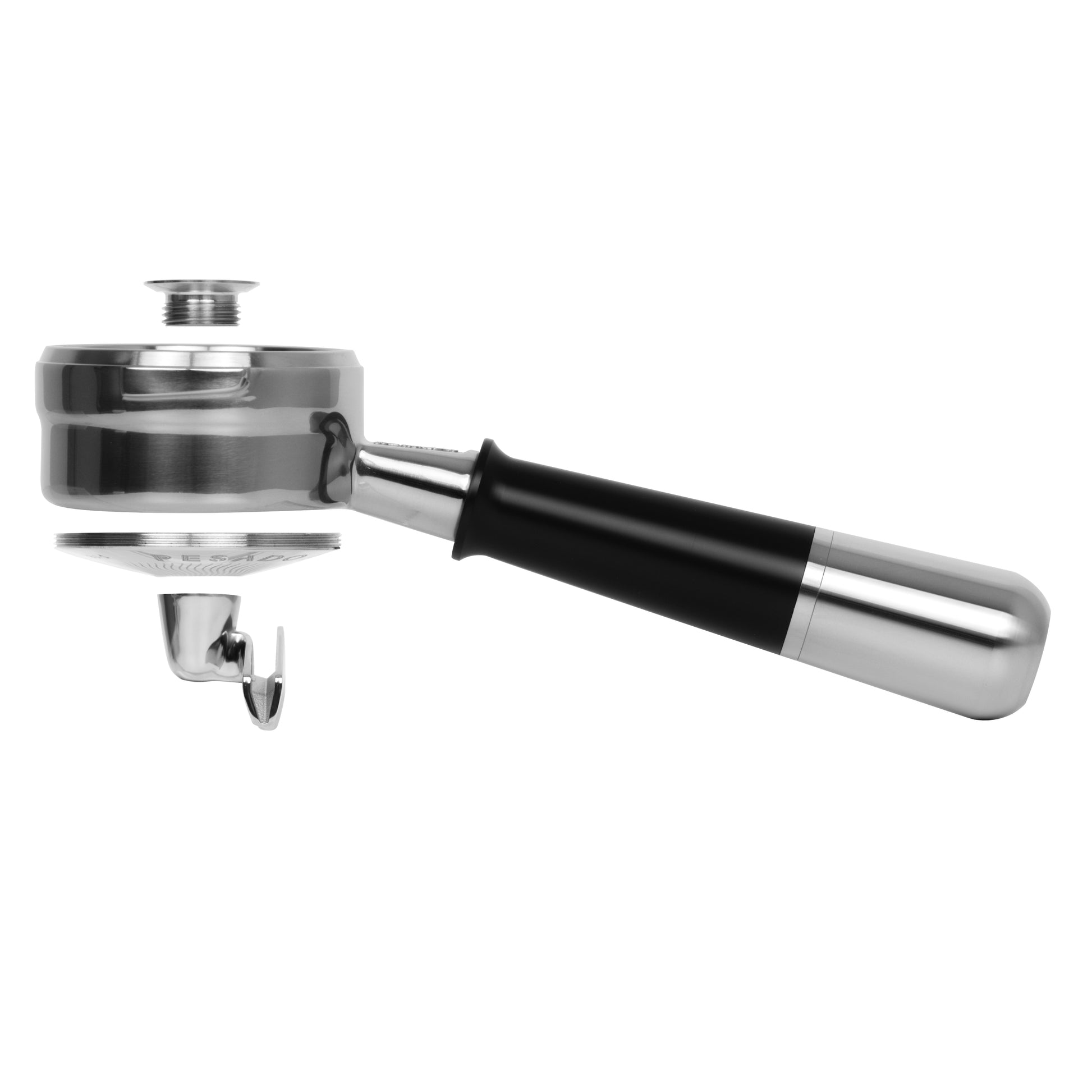 Stainless steel Pesado Hybrid Breville 54/58 Portafilter with ergonomic handle