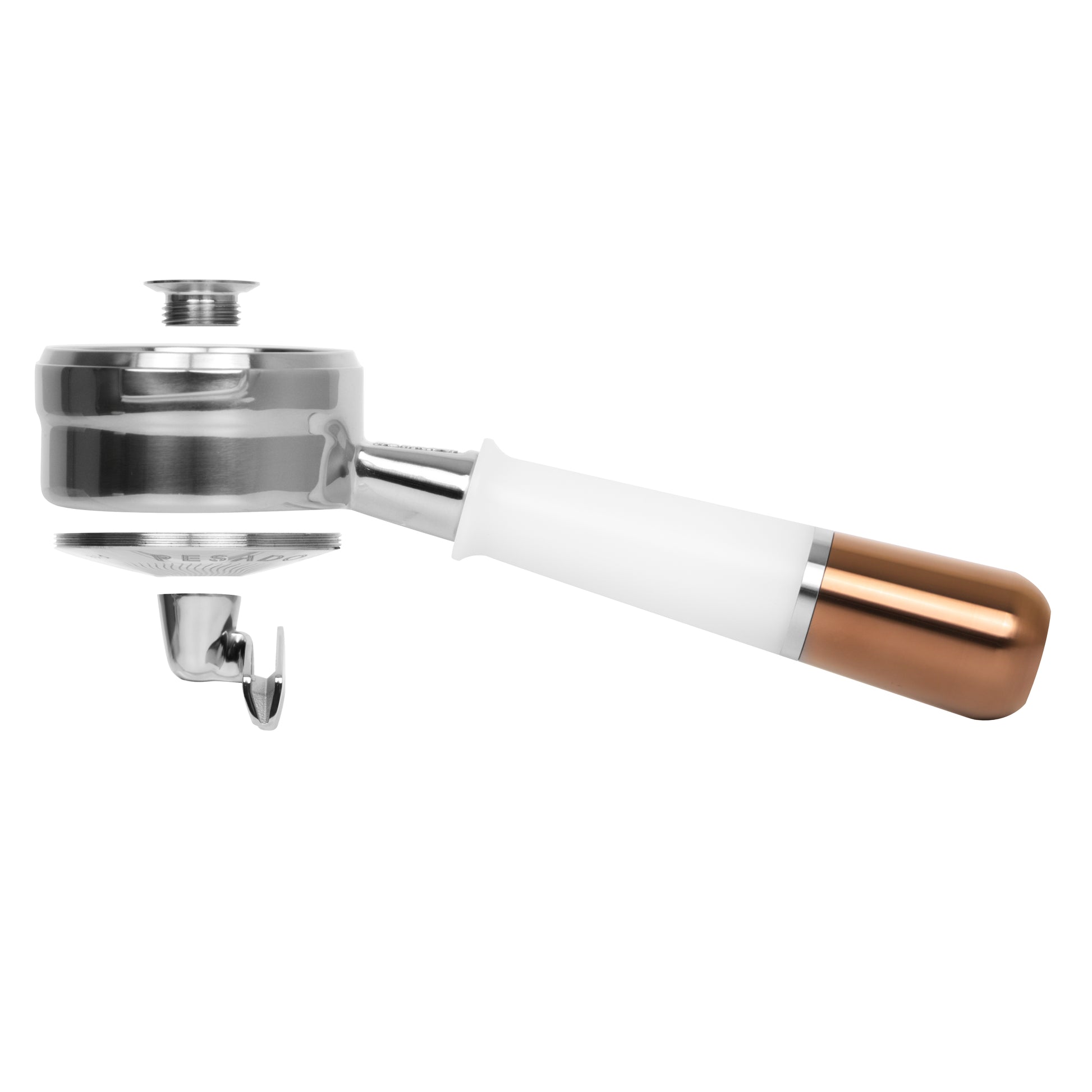 High-quality Pesado Hybrid Breville 54/58 Portafilter designed for superior coffee extraction and durability, with a sleek and modern design