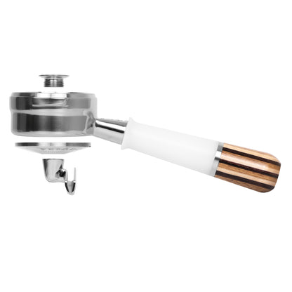Stainless steel Pesado Hybrid Breville 54/58 Portafilter with ergonomic handle and precision-engineered design for premium espresso brewing