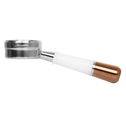 Naked portafilter with heat-resistant handle for safe use