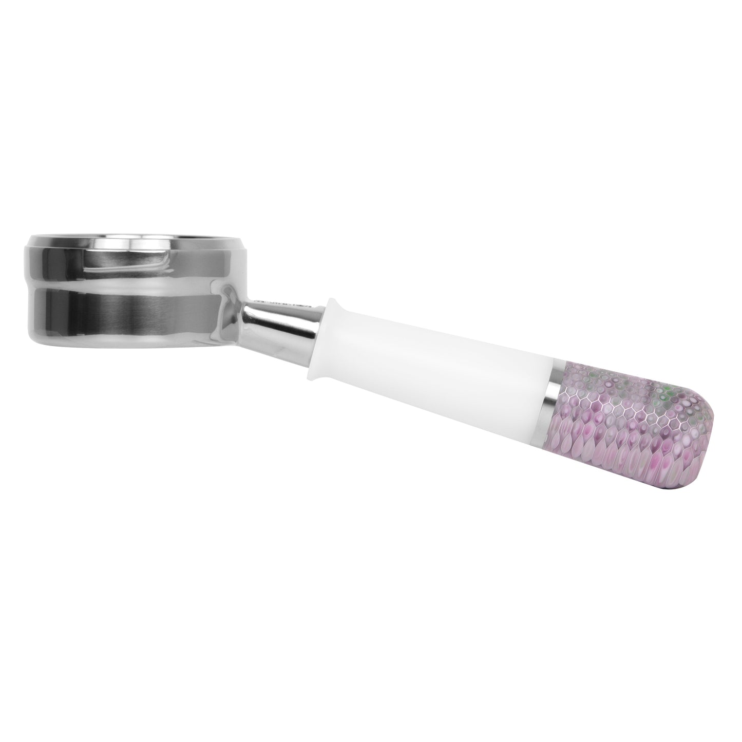Elegant naked portafilter with angled handle for better control