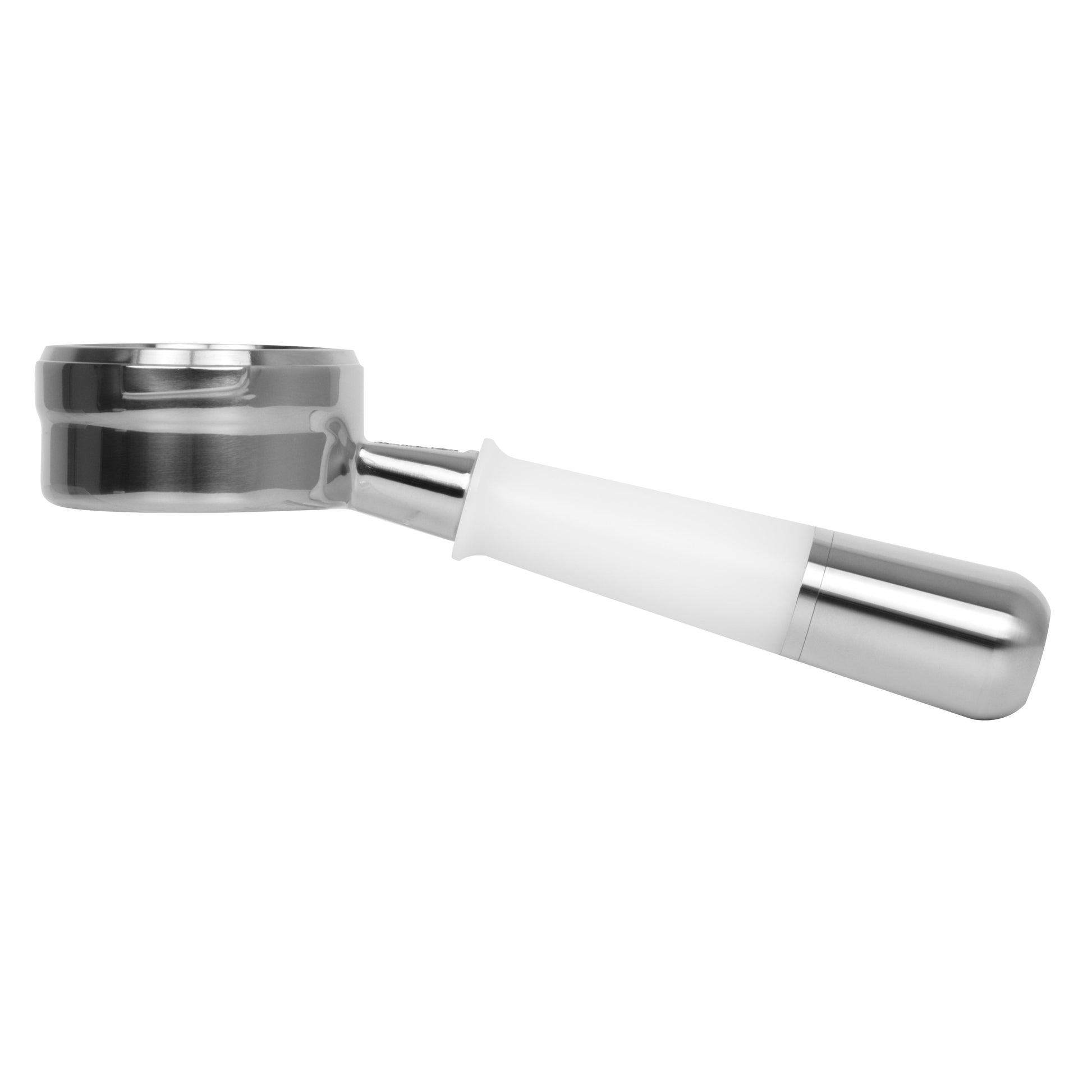 Premium naked portafilter with polished finish