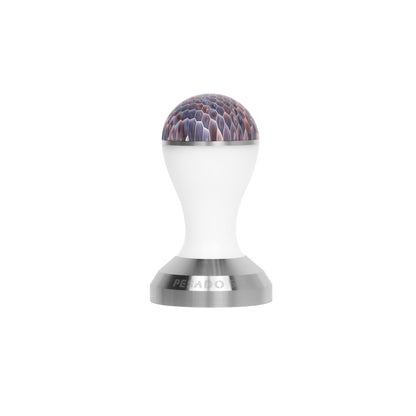 High-quality stainless steel tamper in two sizes, 585mm and 535mm, for professional barista coffee preparation