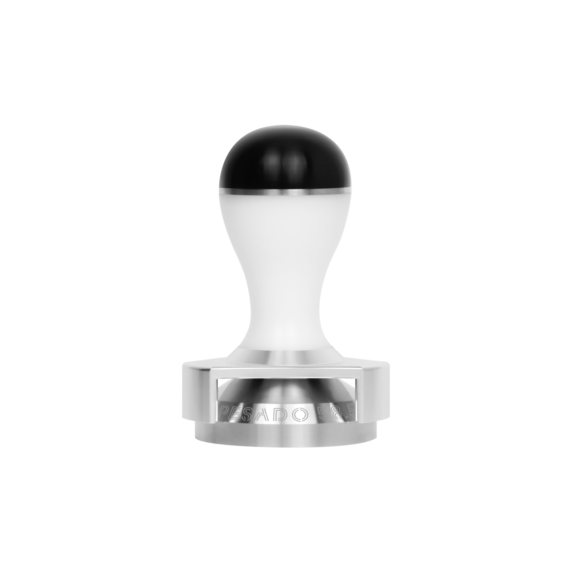 High-quality stainless steel tamper in 585mm & 535mm sizes for perfect espresso preparation