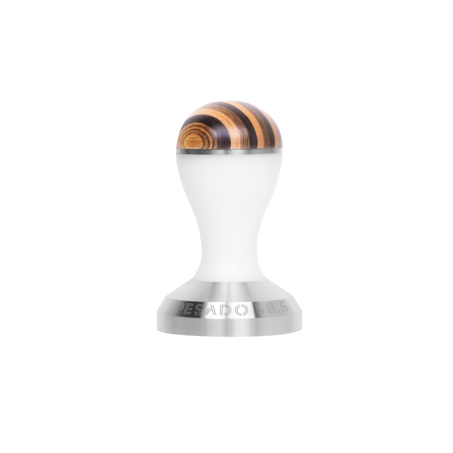 Stainless steel espresso tamper in 585mm and 535mm sizes for barista coffee preparation