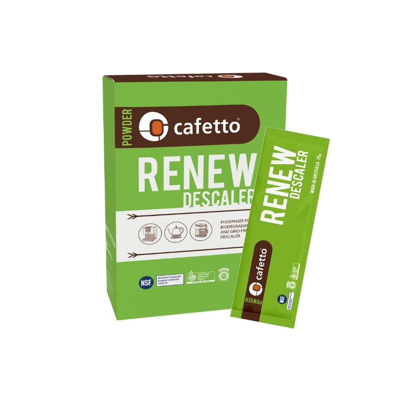 Cafetto Renew Descaller - 6 of 25gr Packs, a powerful and effective descaling solution for coffee equipment maintenance