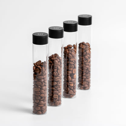 Four pack of single dose bean cellar for convenient and organized storage