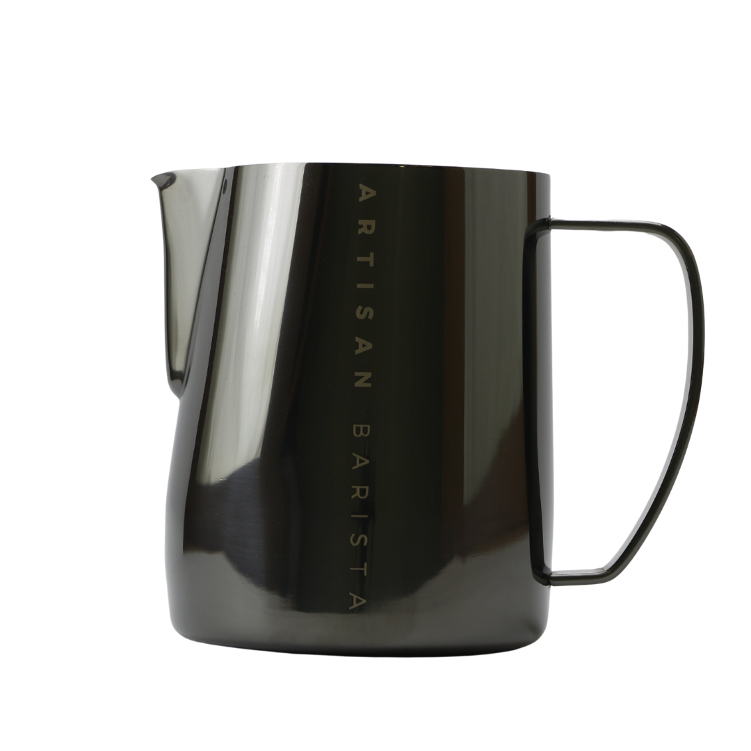 Artisan Barista Jug 600ml with measurement markings for accurate milk frothing