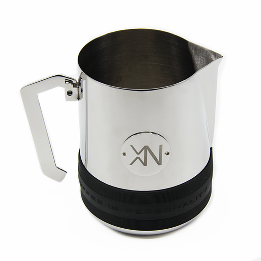 XNobu Milk Jug - Silver: A sleek and elegant stainless steel milk jug with a shiny metallic finish