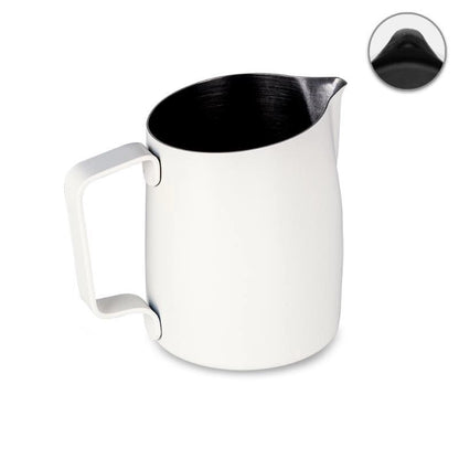 WPM Milk Jug - 450ml, white ceramic jug with handle and lid, ideal for serving and storing milk 