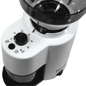 WPM - Domestic Coffee Grinder: A sleek and modern coffee grinder designed for home use, featuring a durable stainless steel exterior and adjustable settings for precision grinding